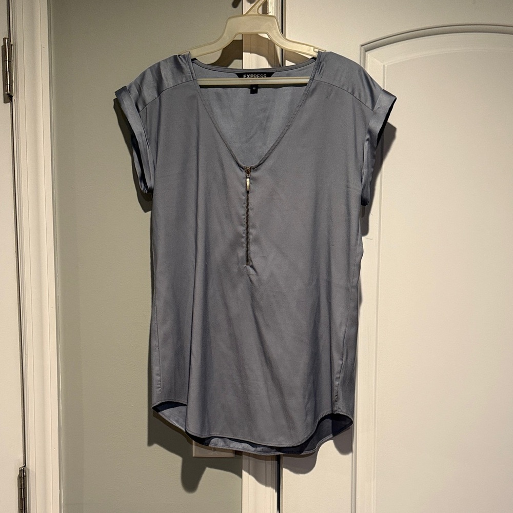 Dusty blue Express short sleeve shirt
